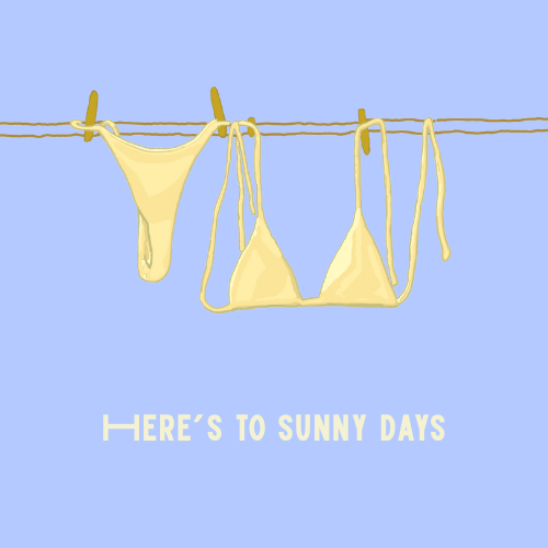 Sunny Days Poster (Blue)
